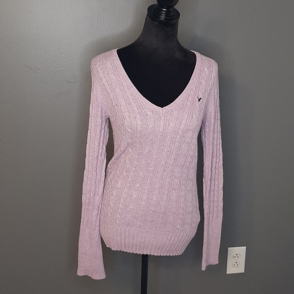 Lavender sweater cable knit